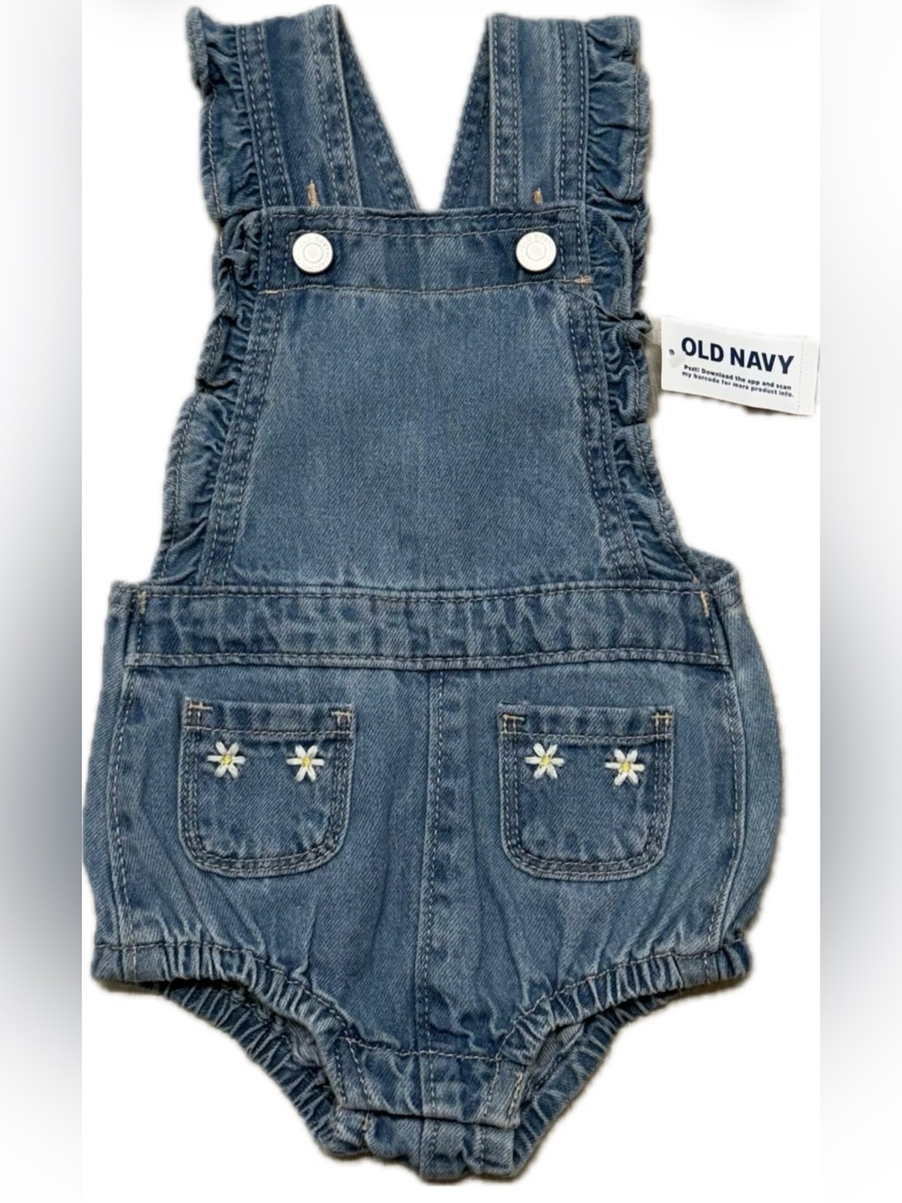 Old Navy Denim Blue Daisy Pocket Overalls